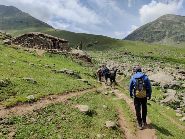 Group of Men trekking in Kashmir