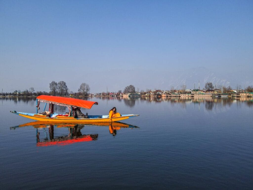 Women on Shikara boat on Dal Lake Srinagar